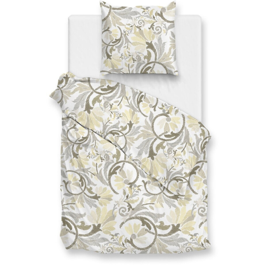 Zohome Amaury Dekbedovertrek - Naturel - Eenpersoons - Dekbedhoes van 100% Katoen-Flanel - Abstract - 140x220 + 1 sloop 60/70 cm - AW25 afbeelding 1