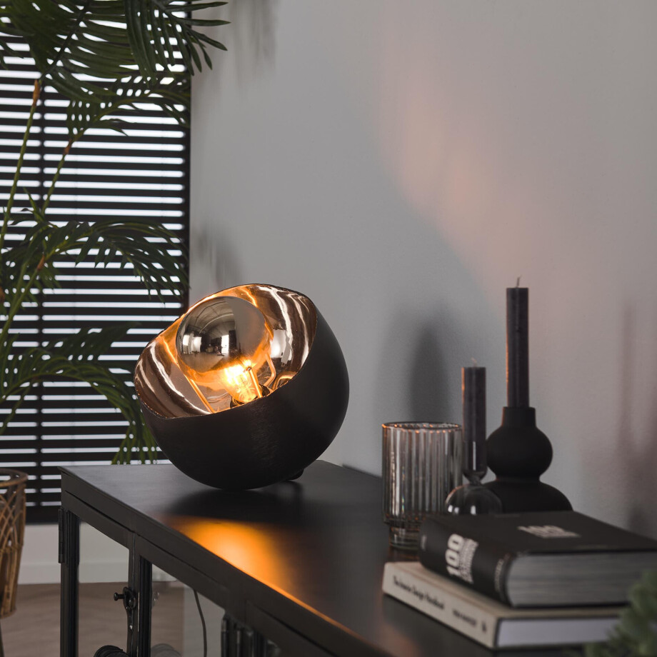 LifestyleFurn Tafellamp 'Gianfranco' Ø28cm, kleur Zwart Nikkel afbeelding 1