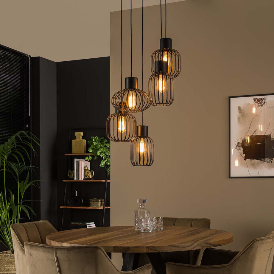 LifestyleFurn Hanglamp 'Alexandro' 5-lamps, Metaal afbeelding 1