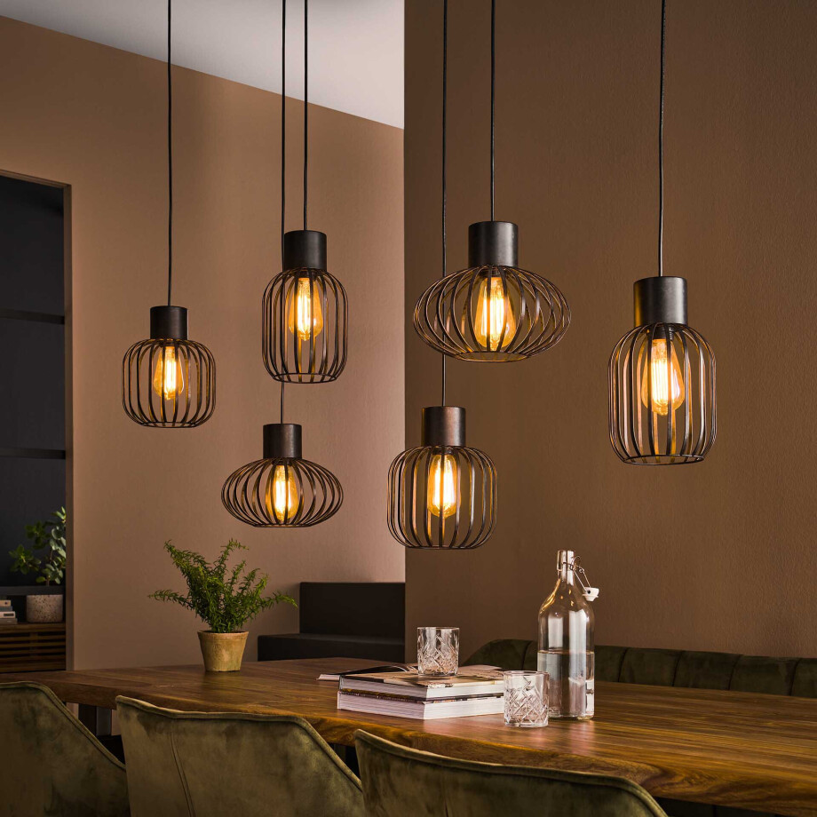 LifestyleFurn Hanglamp 'Alexandro' 6-lamps, Metaal LifestyleFurn Hanglamp 'Alexandro' 6-lamps, Metaal afbeelding 1