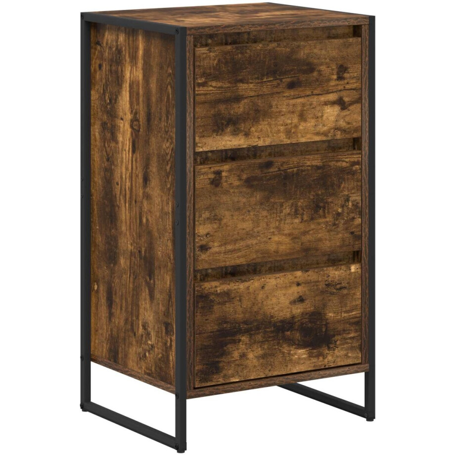vidaXL - Dressoir - Rook - Eik - 42 - x - 36 - x - 75,5 - cm - Bewerkt - hout afbeelding 1