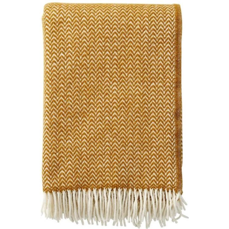 Klippan - Chevron - Wollen plaid - Caramel - caramel geel - 130x200cm - Ecologische wol - Klippan - Chevron - Wollen plaid - Caramel - caramel geel - 130x200cm - Ecologische wol - afbeelding 1
