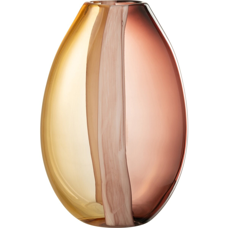 J-Line vaas Arun - glas - bruin/geel - large - Ø 13 cm J-Line vaas Arun - glas - bruin/geel - large - Ø 13 cm afbeelding 1