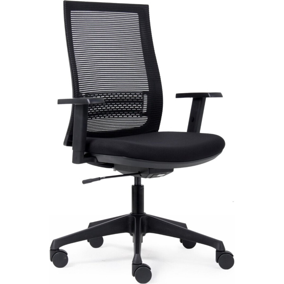 Canillo Bureaustoel met zwarte Mesh rug en verstelbare armleggers. GEMONTEERD GELEVERD Canillo Bureaustoel met zwarte Mesh rug en verstelbare armleggers. GEMONTEERD GELEVERD afbeelding 1