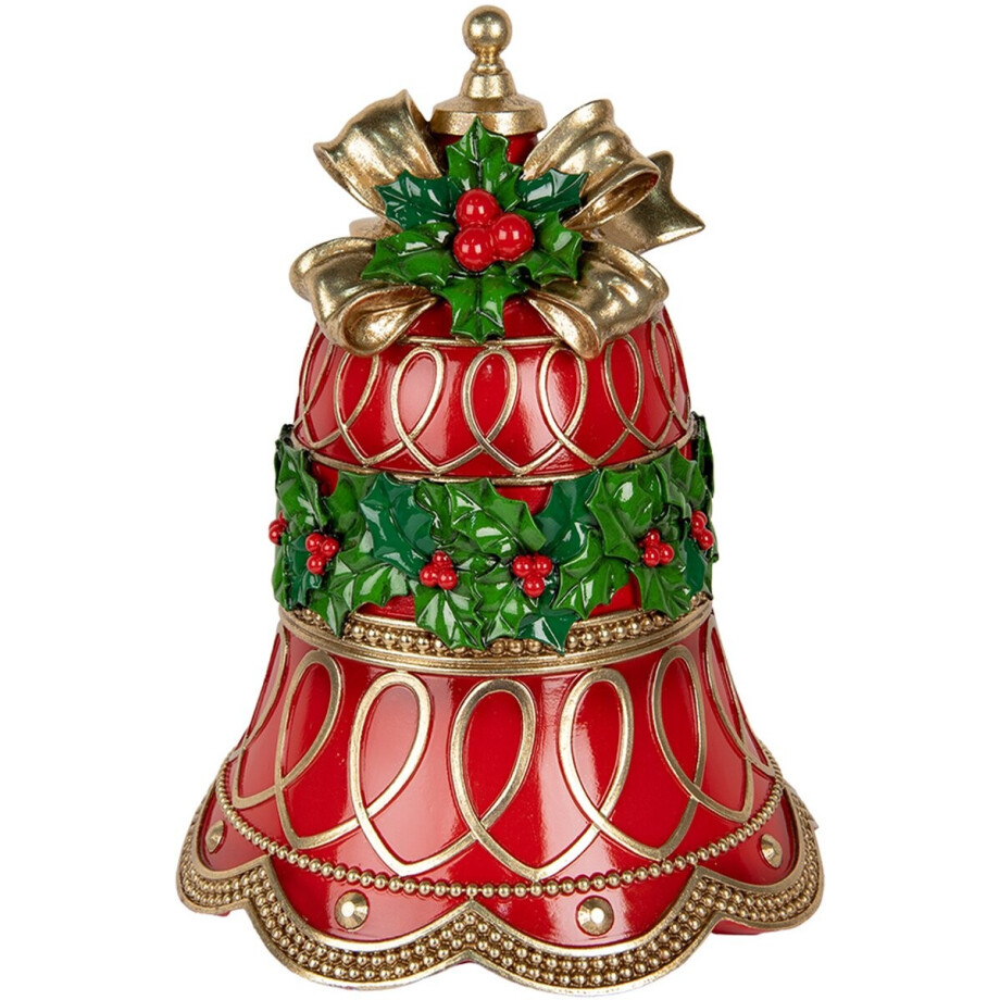 Clayre & Eef Kerstdecoratie Beeld Bel Ø 32x41 cm Rood Kunststof afbeelding 1