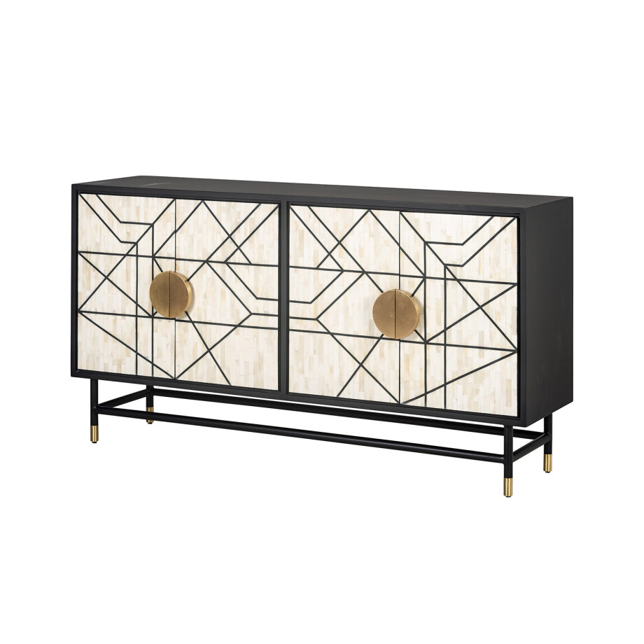 Richmond Dressoir 'Novas' Hout en ijzer, 150cm Richmond Dressoir 'Novas' Hout en ijzer, 150cm afbeelding