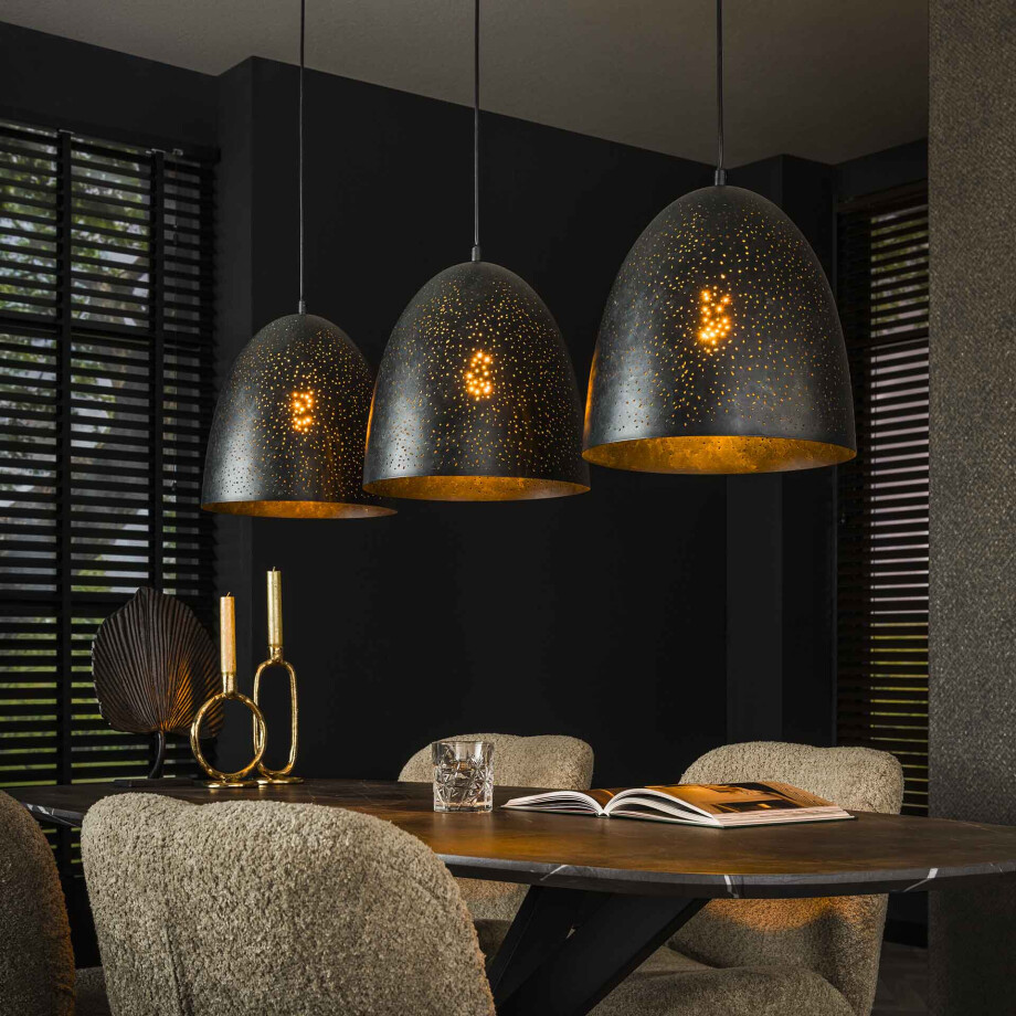 LifestyleFurn Hanglamp 'Marleigh' Charcoal, 3-lamps afbeelding 1
