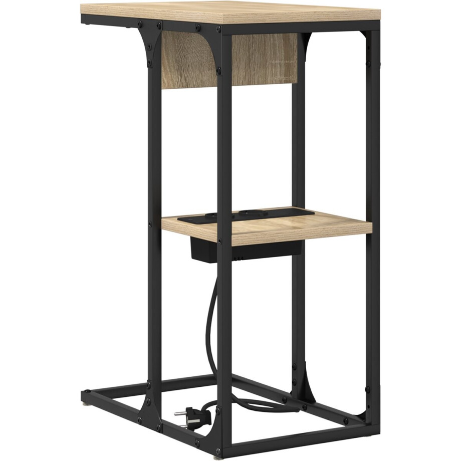 vidaXL - Nachtkastje - Sonoma - Eik - 41,5 - x - 26 - x - 60,5 - cm - Bewerkt - hout afbeelding 1