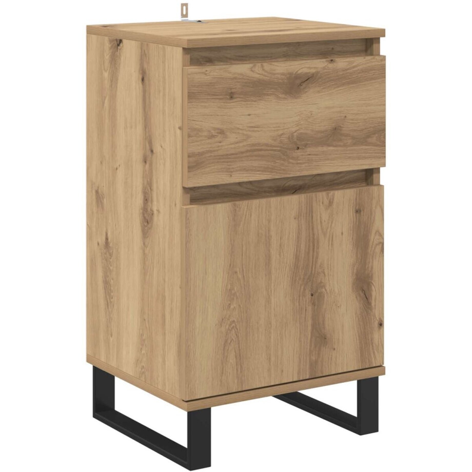 vidaXL - Dressoir - met - lade - artisanaal - eikenkleurig - Bewerkt - hout afbeelding 1