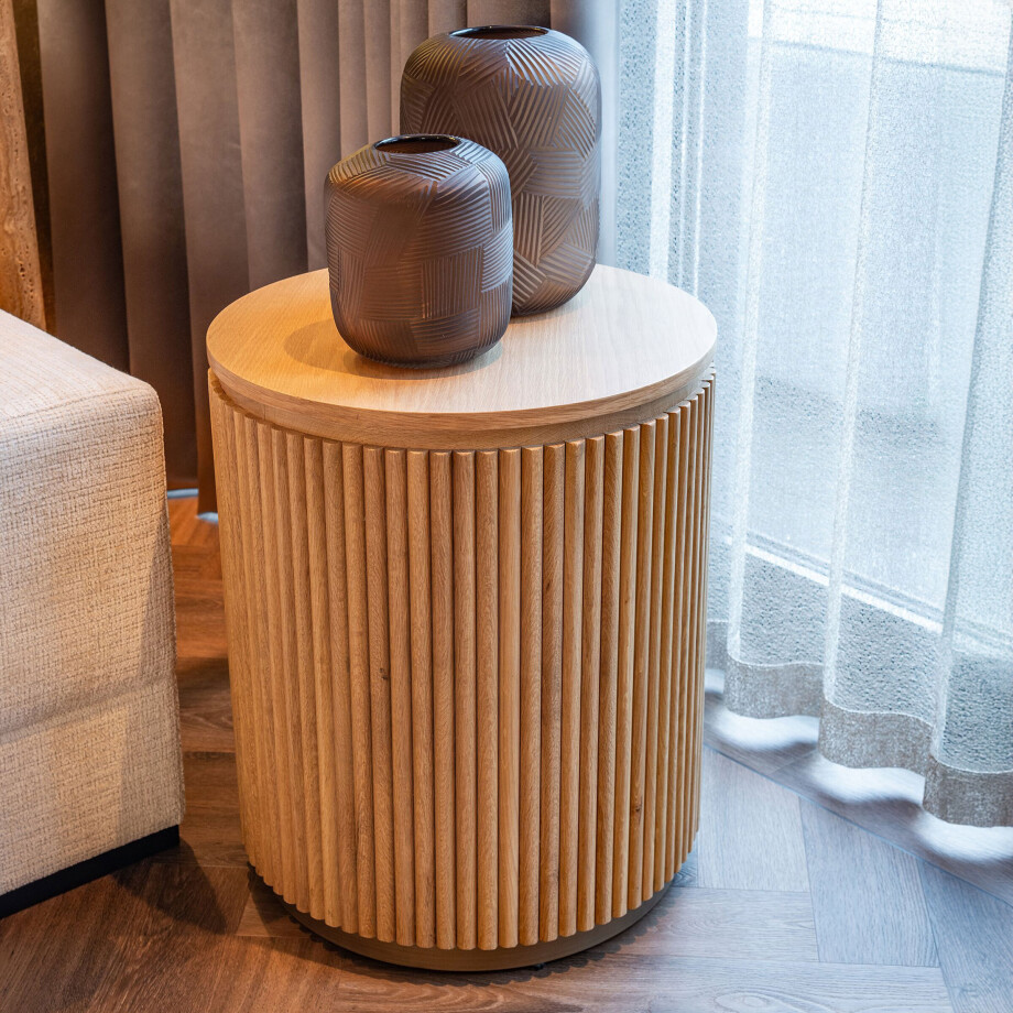 Richmond Ronde Bijzettafel 'Belfort' Eikenhout, 50cm afbeelding 