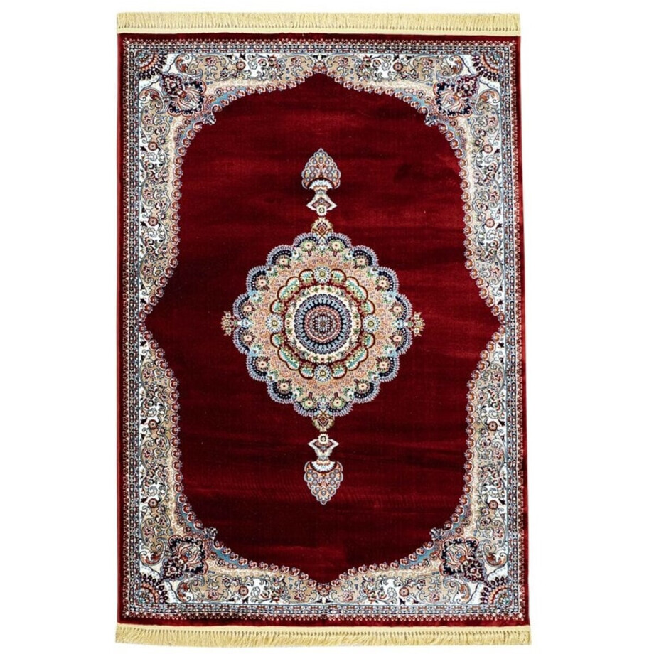 Flycarpets Isfahan Klassiek Oosters Medaillon Vloerkleed - Rood - 240x340 cm Flycarpets Isfahan Klassiek Oosters Medaillon Vloerkleed - Rood - 240x340 cm afbeelding 1