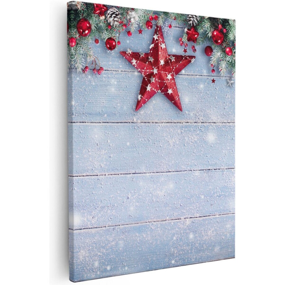 Artaza Canvas Schilderij Winterlandschap - 40x50 cm - Wanddecoratie Kerst - Muurdecoratie Sneeuw - Schilderijen Op Canvas afbeelding 1