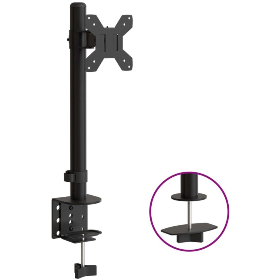 vidaXL Monitorbeugel VESA 75/100 mm zwart staal - Monitorbeugel - Monitorbeugels - Beeldschermbeugel - Beeldschermstandaard afbeelding 1