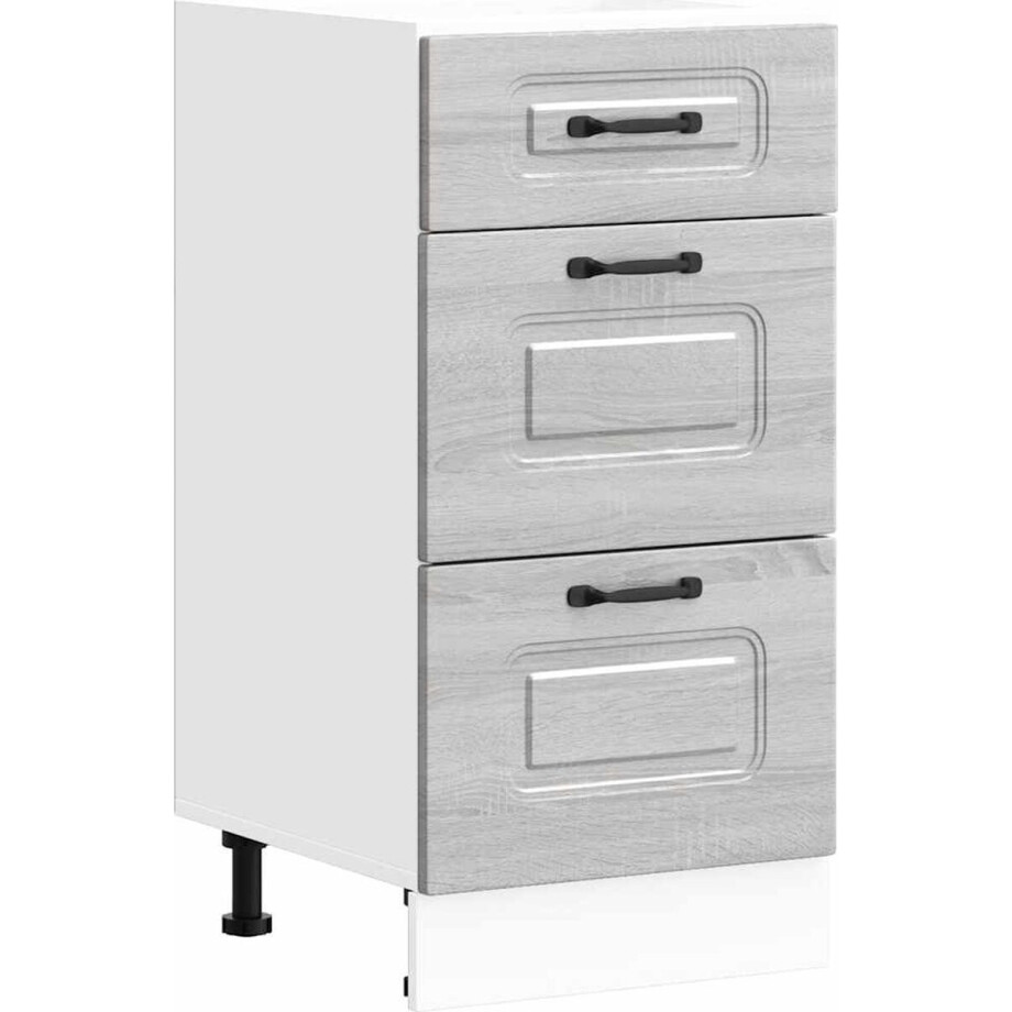 vidaXL - Onderkast - Kalmar - bewerkt - hout - grijs - sonoma - eiken vidaXL - Onderkast - Kalmar - bewerkt - hout - grijs - sonoma - eiken afbeelding 1