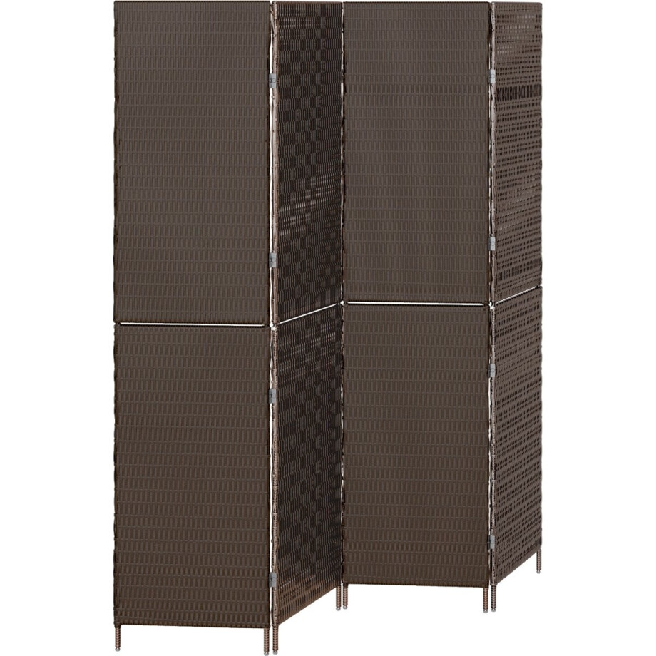 vidaXL - Kamerscherm - Bruin - 195 - x - 180 - cm - poly - rattan vidaXL - Kamerscherm - Bruin - 195 - x - 180 - cm - poly - rattan afbeelding 1