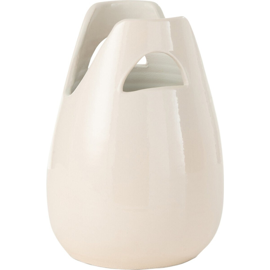 J-Line vaas Handvat - keramiek - wit - small - 30 cm hoog afbeelding 1
