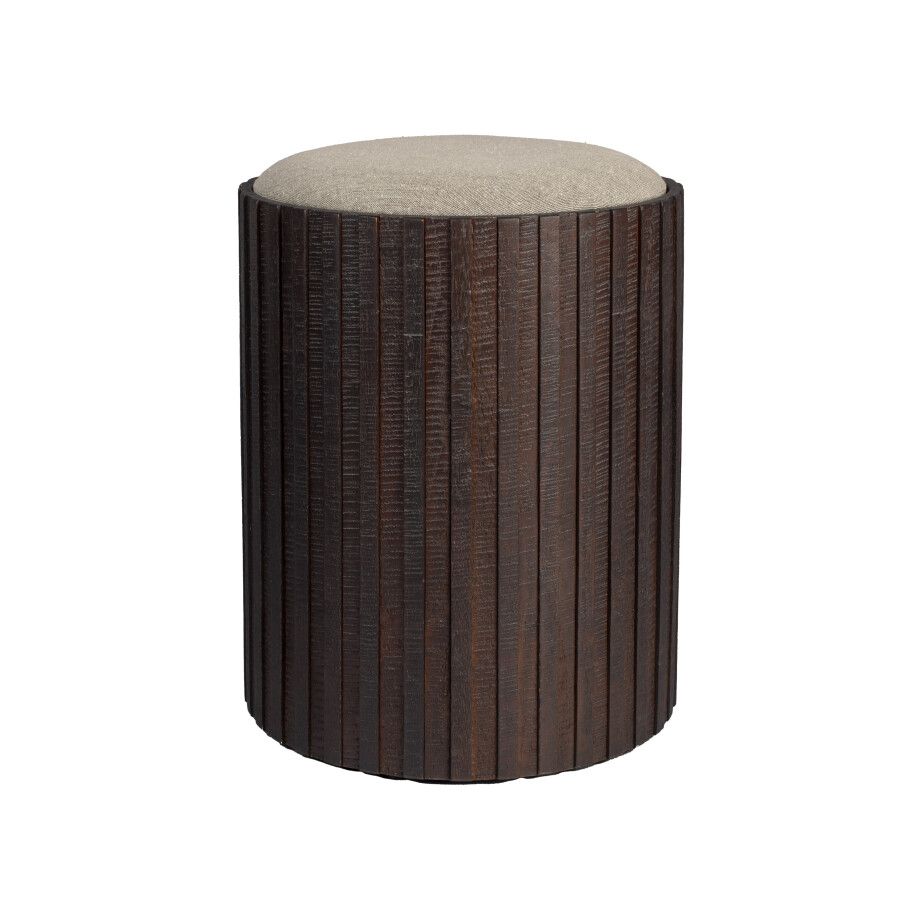 Dutchbone Poef 'Bay High' Met opbergruimte, Teakhout Dutchbone Poef 'Bay High' Met opbergruimte, Teakhout afbeelding