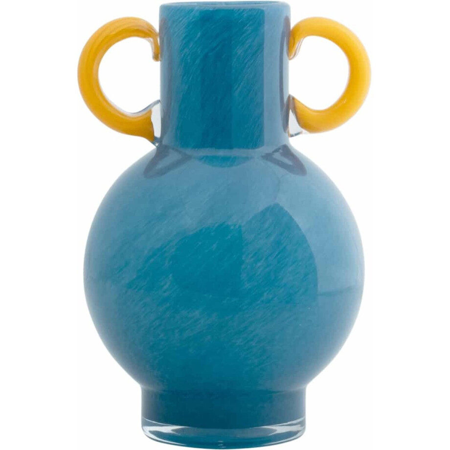 Present Time Vaas Fiesta - Blauw - Ø15cm - Glas - Scandinavisch - Bloemenvaas - Woondecoratie - Decoratieve vaas voor woonkamer of slaapkamer Present Time Vaas Fiesta - Blauw - Ø15cm - Glas - Scandinavisch - Bloemenvaas - Woondecoratie - Decoratieve vaas voor woonkamer of slaapkamer afbeelding 1