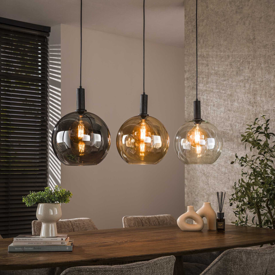 LifestyleFurn Hanglamp 'Janetta' Glas, 3-lamps afbeelding 1