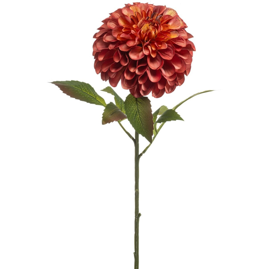 Emerald - Kunstbloem Dahlia pompom XL 77cm oranje - Kunstplant voor binnen Emerald - Kunstbloem Dahlia pompom XL 77cm oranje - Kunstplant voor binnen afbeelding 1