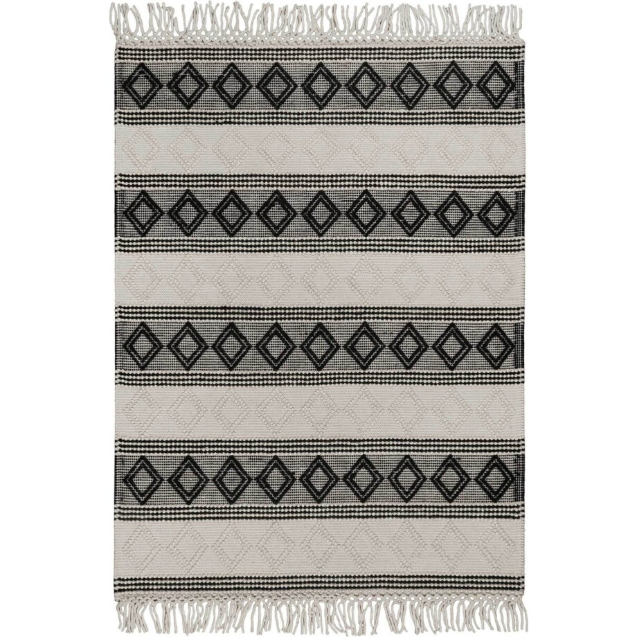 Esprit - Cara - Handgeweven vloerkleed - 200x290 - gebroken wit-swart - Esprit - Cara - Handgeweven vloerkleed - 200x290 - gebroken wit-swart - afbeelding 1