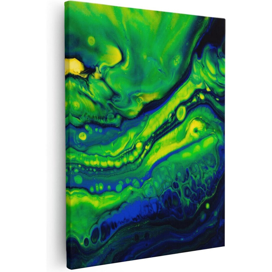 Artaza - Canvas Schilderij - Abstracte Kunst Blauw met Groen - 40x50 - Foto Op Canvas - Canvas Print Artaza - Canvas Schilderij - Abstracte Kunst Blauw met Groen - 40x50 - Foto Op Canvas - Canvas Print afbeelding 1