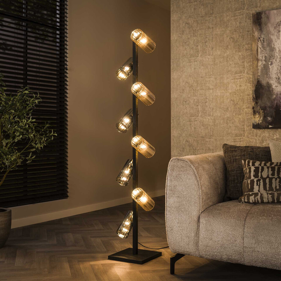 LifestyleFurn Vloerlamp 'Tee' 8-lamps, Mixed glas afbeelding 1