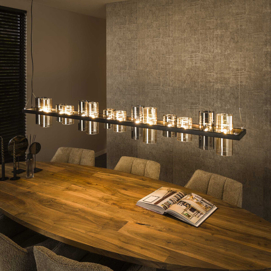 LifestyleFurn Hanglamp 'Tee' 14-lamps, Mixed glas LifestyleFurn Hanglamp 'Tee' 14-lamps, Mixed glas afbeelding 1