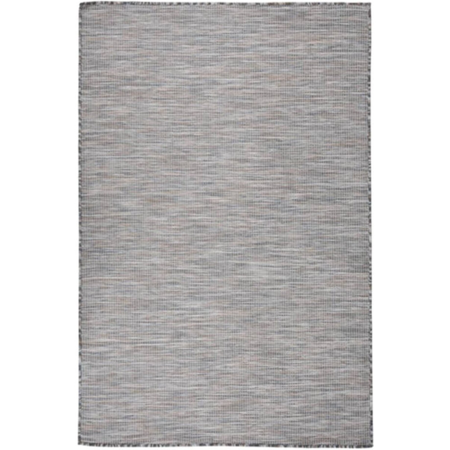 vidaXL - Buitenkleed - platgeweven - 120x170 - cm - bruin - en - blauw afbeelding 1