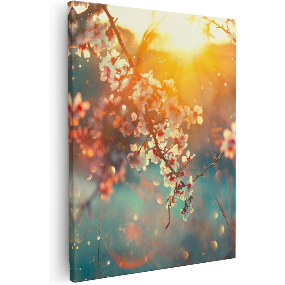 Artaza Canvas Schilderij Bloesemboom Tijdens Zonsondergang - Bloem - 80x100 cm - Groot - Wanddecoratie Woonkamer - Schilderijen - Muurdecoratie Artaza Canvas Schilderij Bloesemboom Tijdens Zonsondergang - Bloem - 80x100 cm - Groot - Wanddecoratie Woonkamer - Schilderijen - Muurdecoratie afbeelding 1