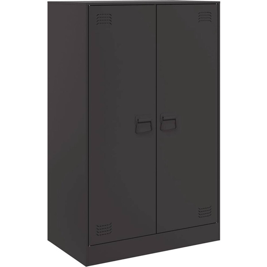 vidaXL - Dressoir - 67x39x107 - cm - staal - zwart afbeelding 1