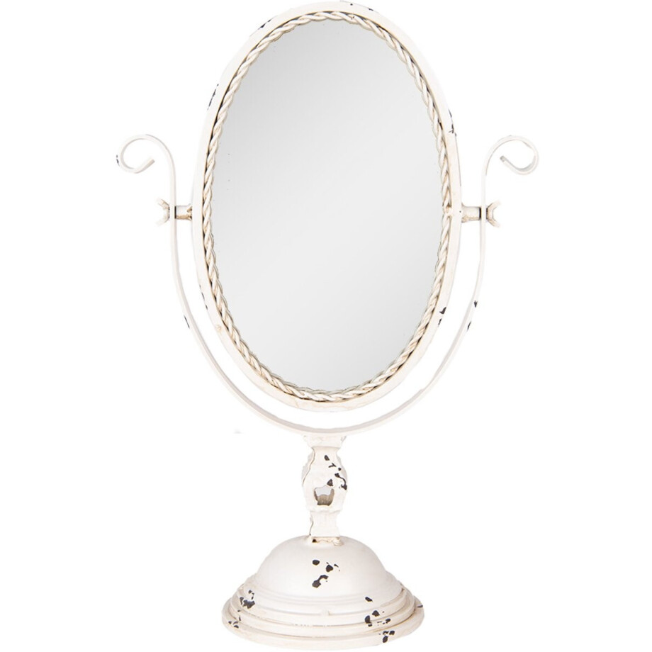 Clayre & Eef Tafelspiegel 34x16x50 cm Beige Metaal afbeelding 1