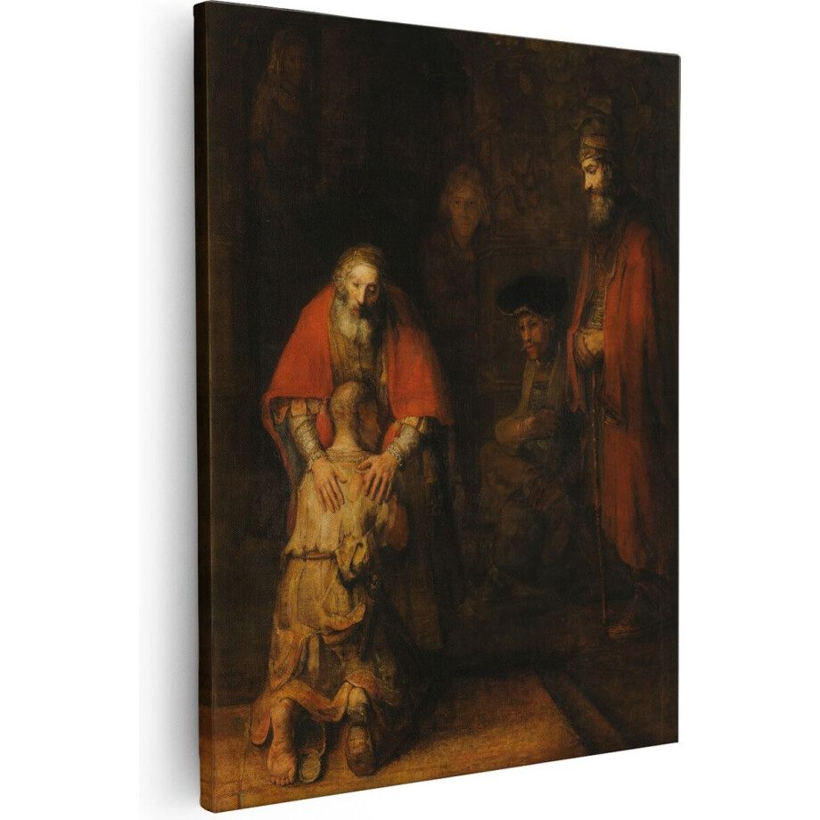 Artaza Canvas Schilderij Rembrandt - 80x100 cm - Groot - Wanddecoratie Oude Meesters - Muurdecoratie Christelijk - De Terugkeer Van De Verloren Zoon Artaza Canvas Schilderij Rembrandt - 80x100 cm - Groot - Wanddecoratie Oude Meesters - Muurdecoratie Christelijk - De Terugkeer Van De Verloren Zoon afbeelding 1
