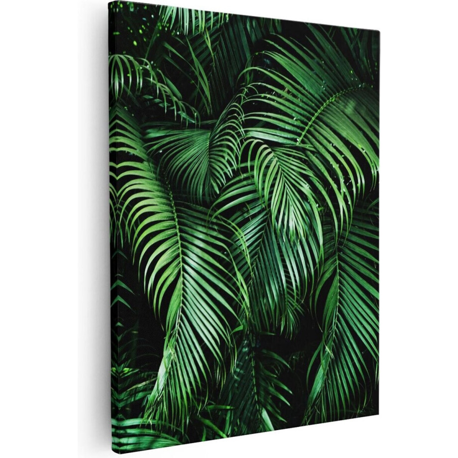 Artaza - Canvas Schilderij - Tropische Palm Bladeren - Groen - 80x100 - Groot - Foto Op Canvas - Canvas Print Artaza - Canvas Schilderij - Tropische Palm Bladeren - Groen - 80x100 - Groot - Foto Op Canvas - Canvas Print afbeelding 1