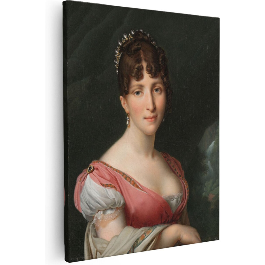 Artaza Canvas Schilderij Portret van Hortense de Beauharnais, Koningin van Holland - Anne-Louis Girodet-Trioson - 40x50 - Poster Foto op Canvas - Canvas Print afbeelding 1