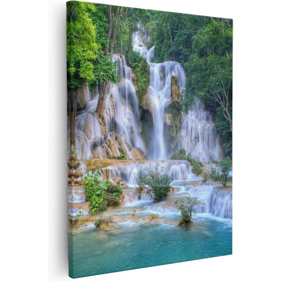 Artaza - Canvas Schilderij - Waterval In Het Tropische Natuur - 80x100 cm - Groot - Wanddecoratie Woonkamer - Schilderijen - Muurdecoratie Artaza - Canvas Schilderij - Waterval In Het Tropische Natuur - 80x100 cm - Groot - Wanddecoratie Woonkamer - Schilderijen - Muurdecoratie afbeelding 1