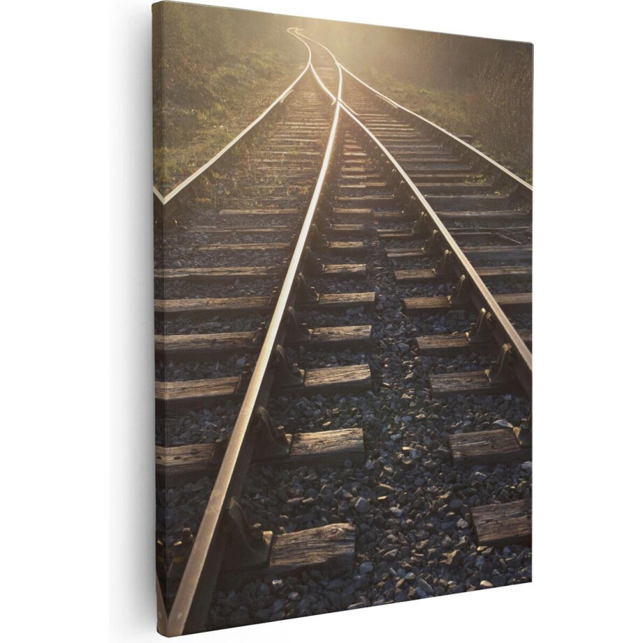 Artaza Canvas Schilderij Treinspoor - 40x50 cm - Wanddecoratie Natuur - Muurdecoratie Zonsondergang - Kamer Accessoires Landschap Artaza Canvas Schilderij Treinspoor - 40x50 cm - Wanddecoratie Natuur - Muurdecoratie Zonsondergang - Kamer Accessoires Landschap afbeelding 1