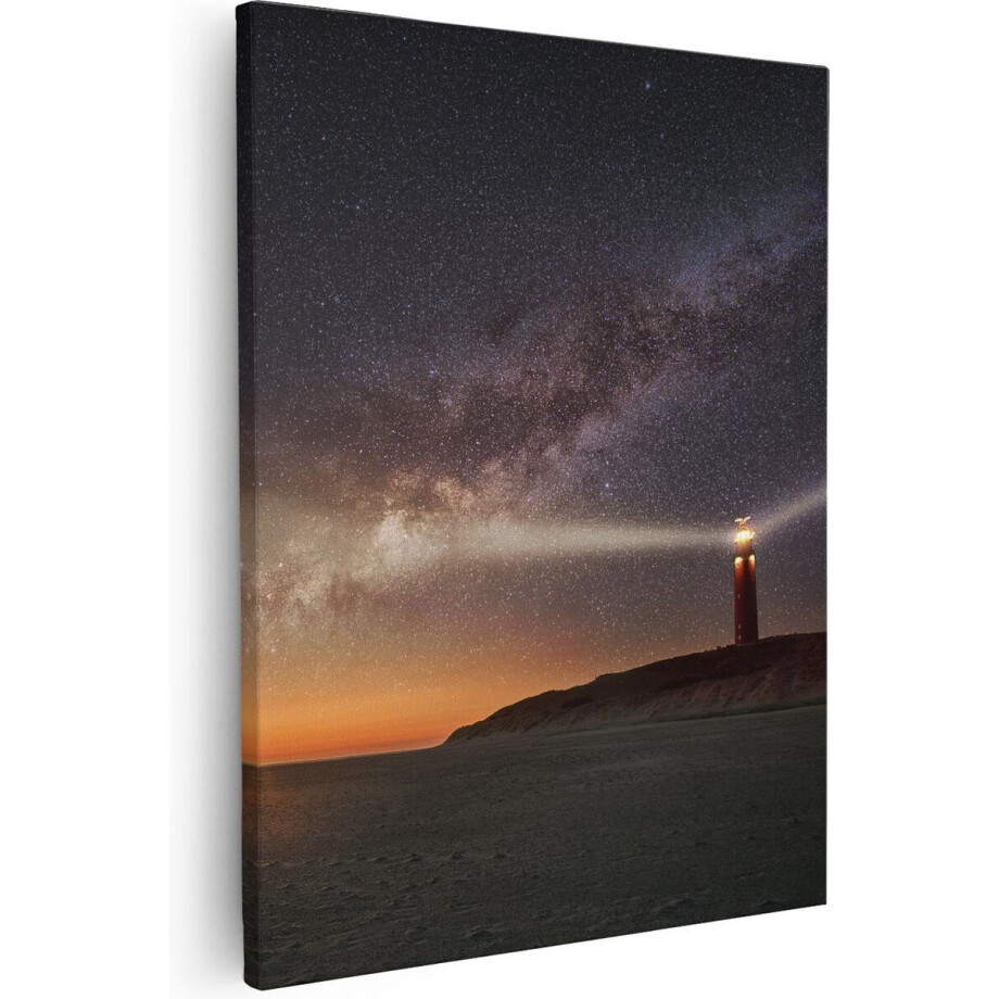 Artaza - Canvas Schilderij - Vuurtoren Texel in de Nacht - 40x50 cm - Wanddecoratie Woonkamer - Schilderijen - Muurdecoratie Artaza - Canvas Schilderij - Vuurtoren Texel in de Nacht - 40x50 cm - Wanddecoratie Woonkamer - Schilderijen - Muurdecoratie afbeelding 1
