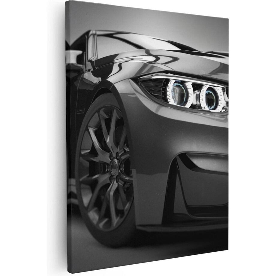 Artaza Canvas Schilderij BMW - 40x50 cm - Muurdecoratie Auto - Wanddecoratie Mancave - Kamer Accessoires Zwart afbeelding 1
