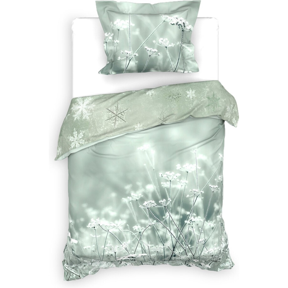 Heckettlane Beyla Dekbedovertrek - Eenpersoons - Katoen - 140x200-220cm - Groen afbeelding 1