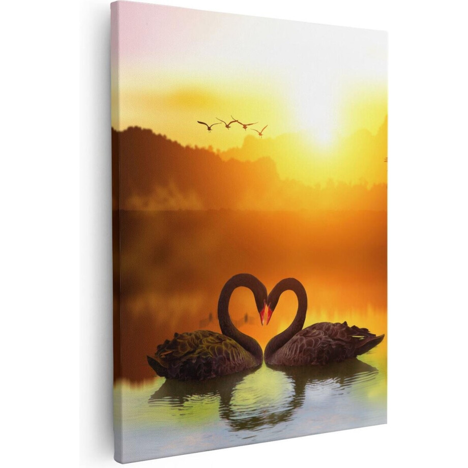 Artaza Canvas Schilderij Zonsondergang Zee - 40x50 cm - Wanddecoratie Palmboom - Muurdecoratie Zwanen - Schilderijen Op Canvas Strand Artaza Canvas Schilderij Zonsondergang Zee - 40x50 cm - Wanddecoratie Palmboom - Muurdecoratie Zwanen - Schilderijen Op Canvas Strand afbeelding 1
