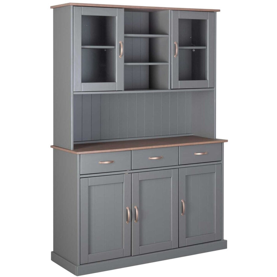 Buffetkast Cerci 131cm met 5 deuren & 3 lades - grijs Buffetkast Cerci 131cm met 5 deuren & 3 lades - grijs afbeelding 1