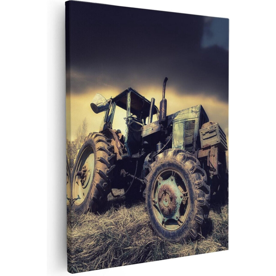 Artaza - Canvas Schilderij - Oude Tractor op het Grasveld - Trekker - 40x50 - Foto Op Canvas - Canvas Print afbeelding 1