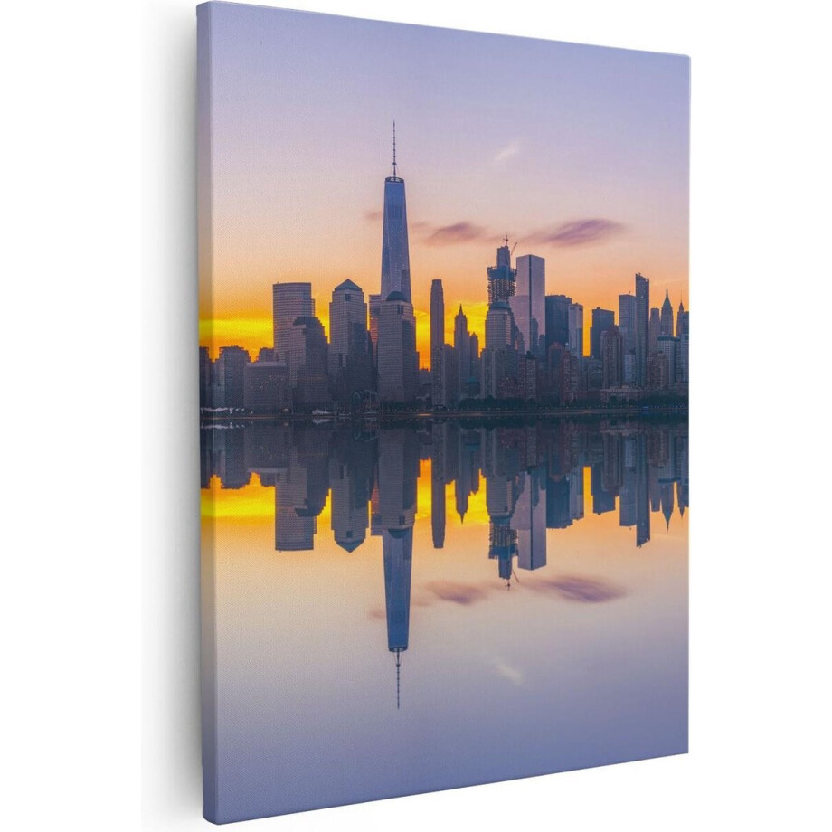 Artaza Canvas Schilderij New York Skyline Bij Zonsopgang - 40x50 - Foto Op Canvas - Canvas Print afbeelding 1