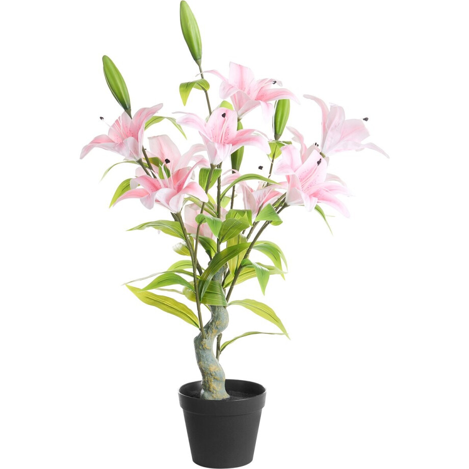 LILIARIUM - Kunstplant in pot - Roze - 85 cm - Plastic LILIARIUM - Kunstplant in pot - Roze - 85 cm - Plastic afbeelding 1