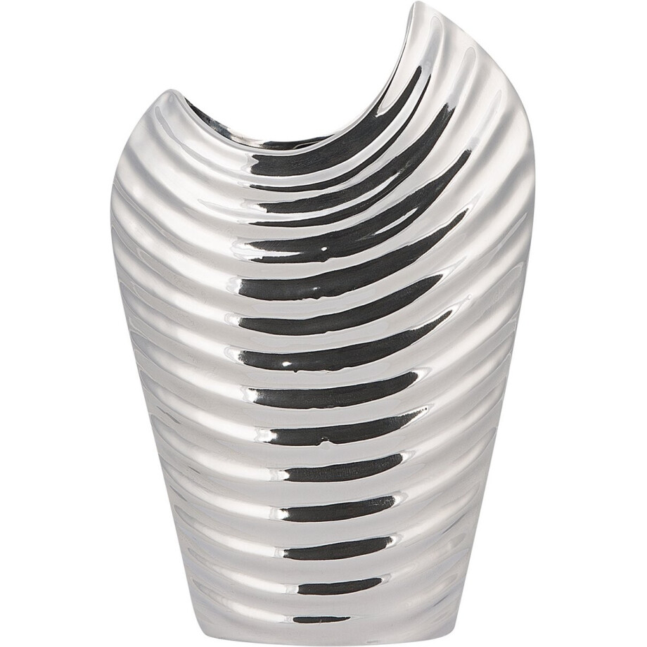 BELIANI ECETRA - Decoratieve vaas - Zilver - Keramiek afbeelding 1