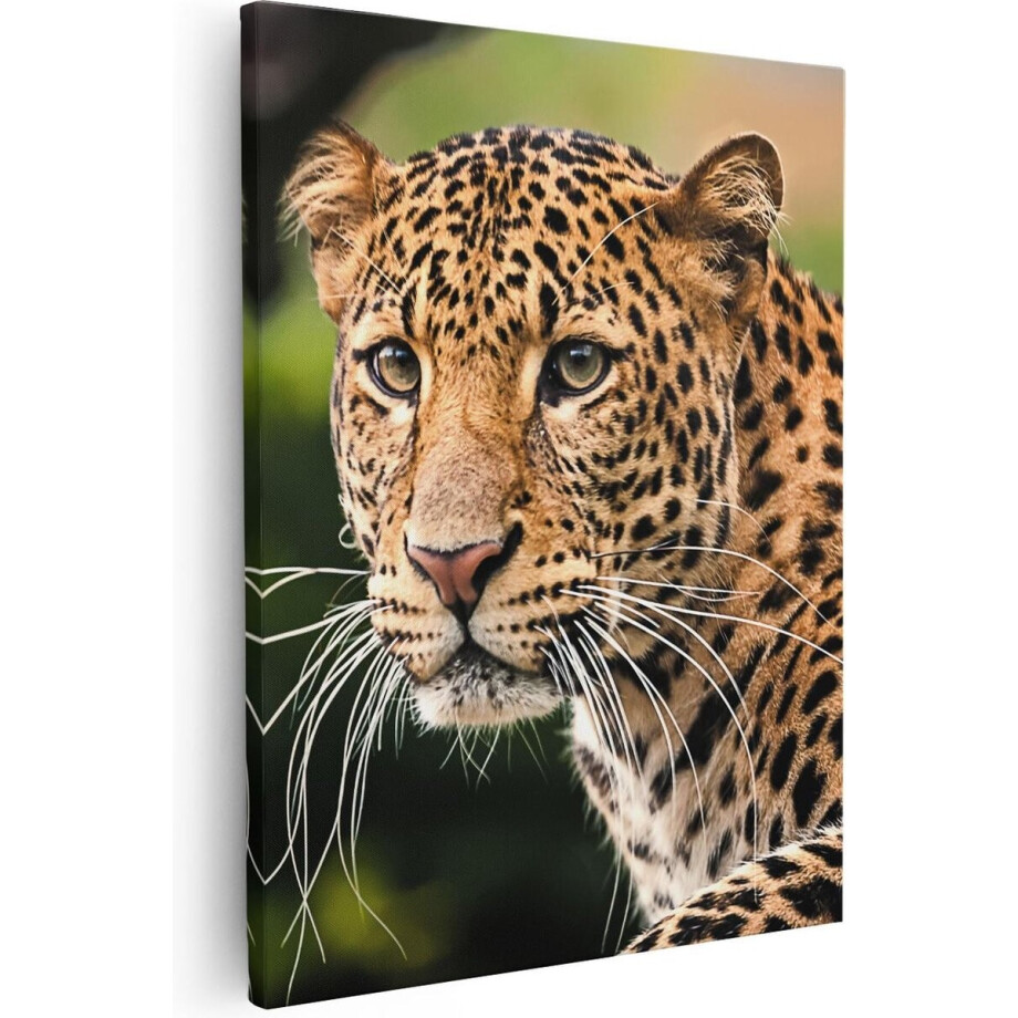Artaza Canvas Schilderij Luipaard Van Dichtbij - 80x100 - Groot - Foto Op Canvas - Canvas Print afbeelding 1