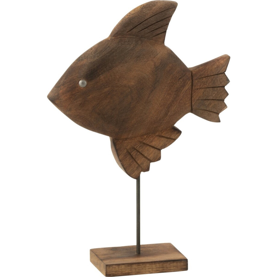 J-Line decoratie Vis - hout/metaal - bruin/zwart - small afbeelding 1