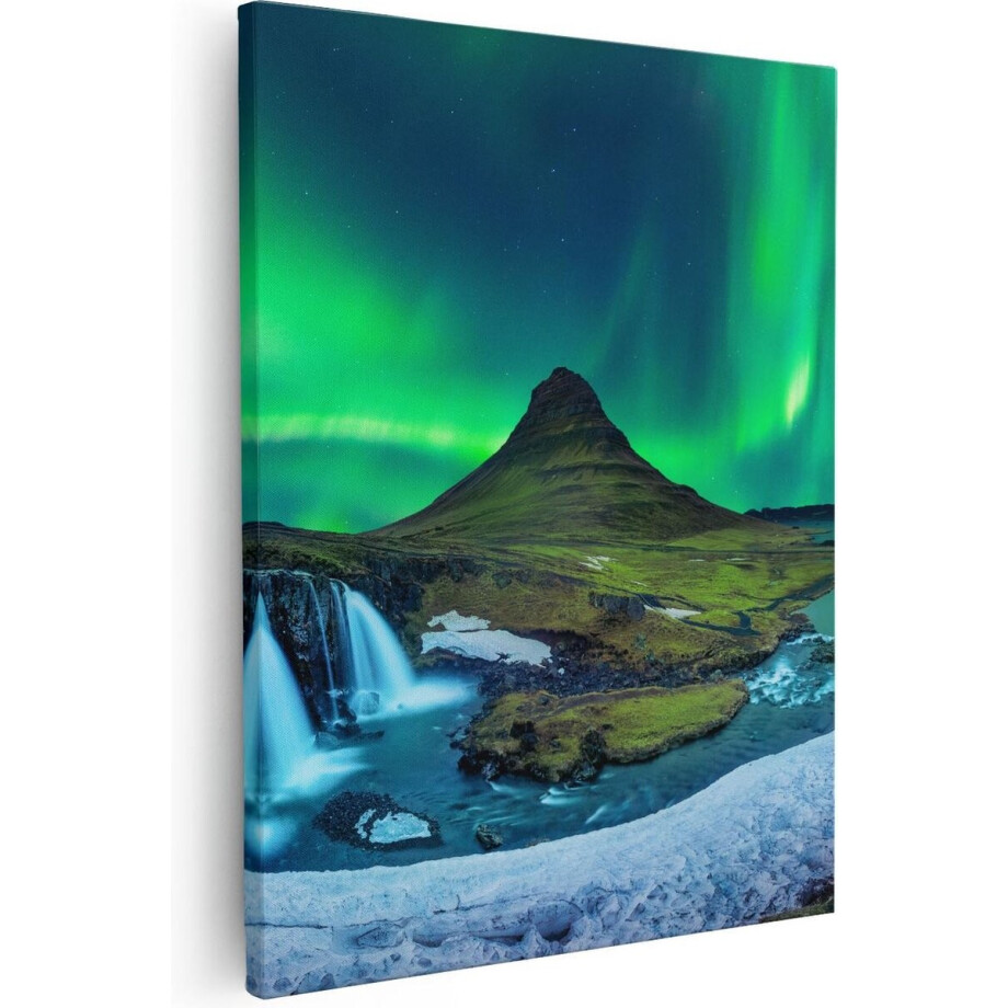 Artaza Canvas Schilderij Waterval - 40x50 cm - Wanddecoratie IJsland - Muurdecoratie Noorderlicht - Kamer Accessoires Bergen Artaza Canvas Schilderij Waterval - 40x50 cm - Wanddecoratie IJsland - Muurdecoratie Noorderlicht - Kamer Accessoires Bergen afbeelding 1