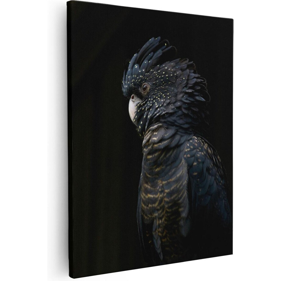 Artaza - Canvas Schilderij - Zwarte Kaketoe - 80x100 - Groot - Foto Op Canvas - Canvas Print afbeelding 1